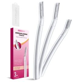 SINAHET Dermaplane Razor for Women Face, (3 Count) Professional Dermaplaning Tool for Peach Fuzz, Facial and Eyebrow Hair Removal, Gentle Skin Exfoliation Blade