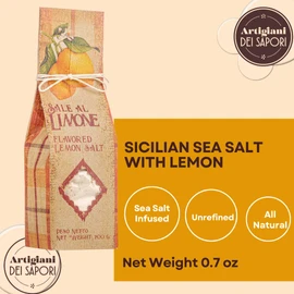 ARTIGIANI DEI SAPORI - All-Natural Sicilian Unrefined Sea Salt Infused with Lemon, 7 oz