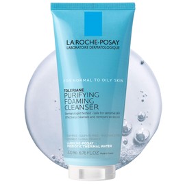 La Roche-Posay Toleriane Limpiador facial en espuma purificante, lavado facial para piel grasa y piel normal con niacinamida, no reseca la piel, sin  
