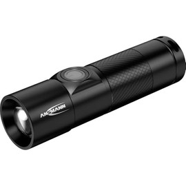 ANSMANN T350FR LED Torch with 300 Lumen and 4 Functions Rechargeable via USB, Focusable, Dimmable, IP54 Dust and Splash Protection, 5 W Battery Work Light for Workshop and Camping