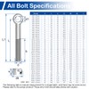 MroMax M10 x 80mm Machinery Shoulder Swing Lifting Eye Bolt,