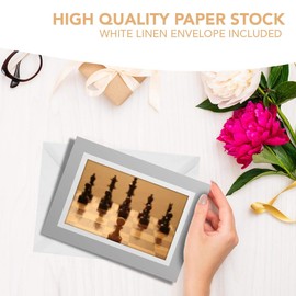 Greeting Cards Gray (Insert) - Chess Board Game Blank Greetings Card Birthday Kids Party Boys Girls #8882