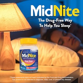 MidNite Deep Sleep Extra Strength, 10 mg de ayuda para dormir de melatonina, sin hábito, suplemento dietético de hierbas para adultos, sin drogas, sin
