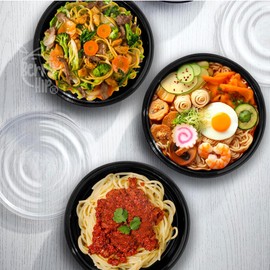 Berry Hip 24 Contenedores para Alimentos Reutilizables de 710 ml (24 oz), Tipo Bowl Hondo con Tapa Transparente, Para Microondas, Congelador y Lavavajillas, Fáciles de Limpiar, Apilables y Ecológicos