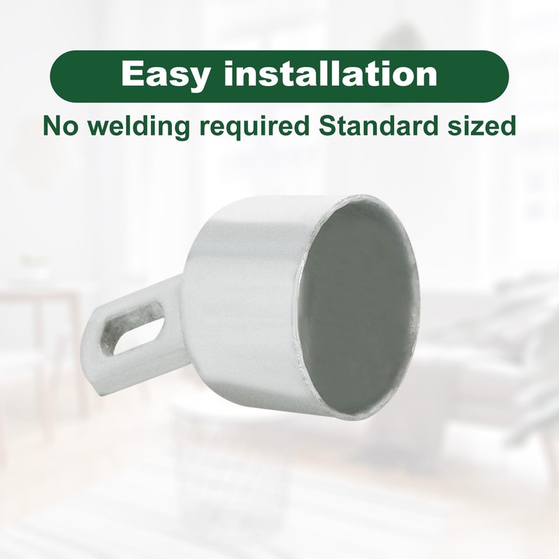 MUXHEL 8 Pcs 1-5/8" Top Rail End, Galvanized Steel Top