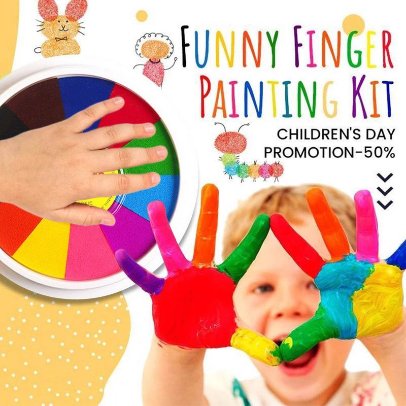 Finger Paint Kit Multi Colors Washable Funny DIY Crafts Finger
