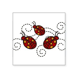 CafePress Ladybugs Square Sticker 3 X 3 Square Bumper Sticker Car Decal