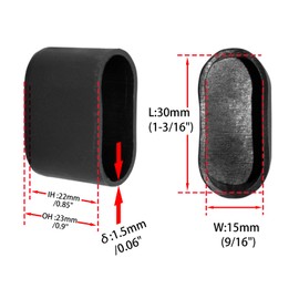 Flyshop 8Pcs Oval Chair Leg Caps PP Hard Plastic Chair Leg Floor Protectors Furniture Table Covers, 5/8" x 1-3/16", 15 x 30mm