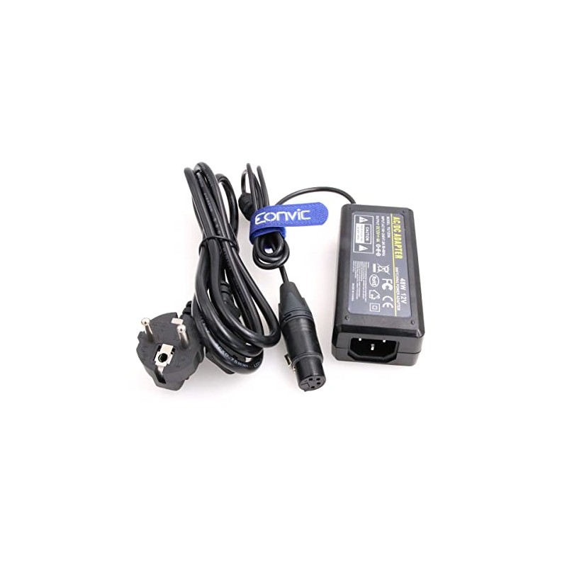 EONVIC 12V 4A 4 Pin XLR Female Power Supply for