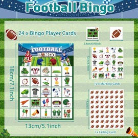 Liliful 35 Pcs Football Bingo Games 24 Players American Football Bingo Cards Sport Theme Party Games for Adults Family Classroom Activities Football Birthday Party Favors Supplies