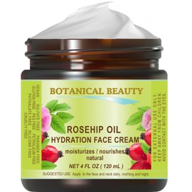 Botanical Beauty ROSEHIP OIL HYDRATION FACE CREAM. For Normal - Dry - Sensitive Skin. Moisturized and nourished 4 Fl. oz. - 120 ml.