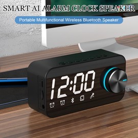Colexy Bluetooth Speaker with RGB Light and Double Alarm Clock, Multifunctional Music Box, Portable Bluetooth Box, Dual Bass Drivers, 360° Stereo Sound, Hands-Free Function for Phone, Outdoor