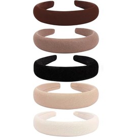 NOGUEZ Set de 5 Diademas Skincare de Esponja Acolchada Bandas para Lavado de Cara Maquillaje y Rutina de Belleza Accesorios de Spa para Mujer