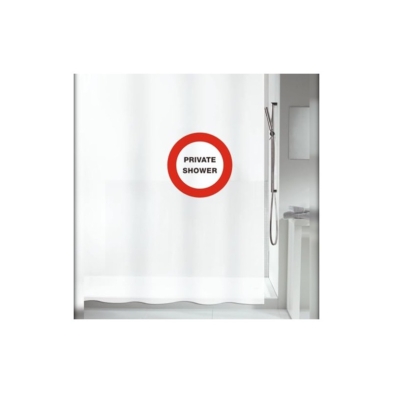 Spirella Plastic Shower Curtain, 180 x 200 cm, Black/Red,