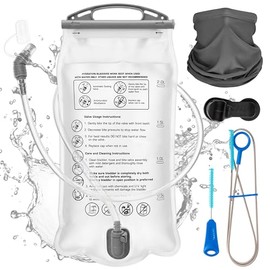 2L Trinkblase Set – Hydration Bladder BPA Frei Auslaufsicher mit Magnet Schlauch Clip Reinigungsbürste Trinksystem Wasserbeutel für Wandern Radfahren Laufen Camping
