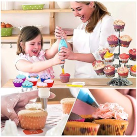 Cangool Piping Nozzles Set, Piping Bag and Nozzles, 82 Pieces Icing Bags with Nozzles, Baking Accessories