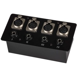 Parts Express Floor/Surface Mount Stage Box with Four XLR Female and Four 1/4" TRS Female Jacks