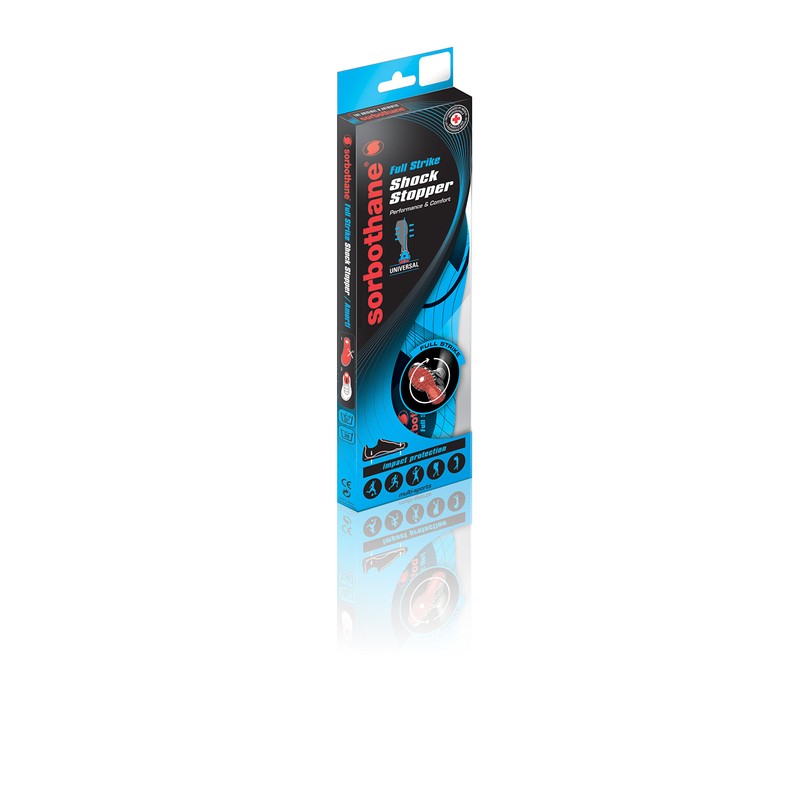 Sorbothane Full Stike Insole, red - Red / Grey ,