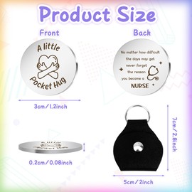 nuozodki Gifts for Nurse Women - Nurse Appreciation Christmas Graduation Retirement RN Practitioner Gifts Keepsake,Pocket Hug Leather Keychain,Stocking Stuffers for Men