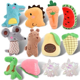 onebarleycorn Catnip Cat Toy, Pack of 12 Cat Toy Set of Cat Cushion with Catnip Cats Valerian Cushion Plush Cuddly Cushion Crinkle Balls Cat