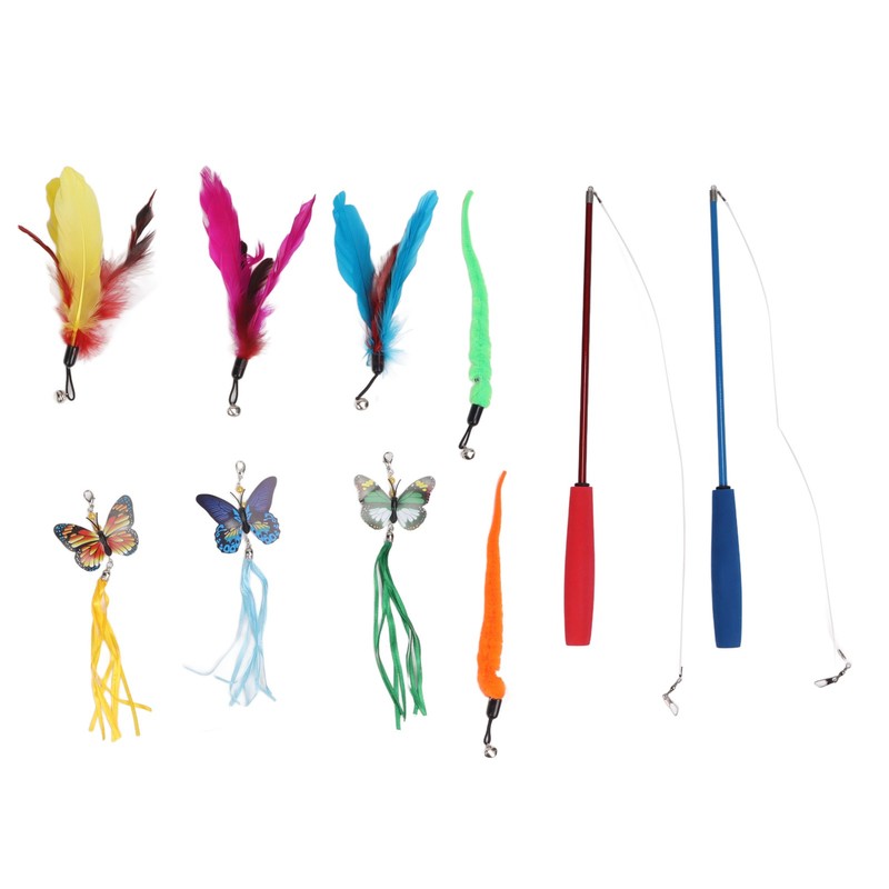 Funny Cat Feather Stick Interactive Thickening Lightweight Cat Feather Toys