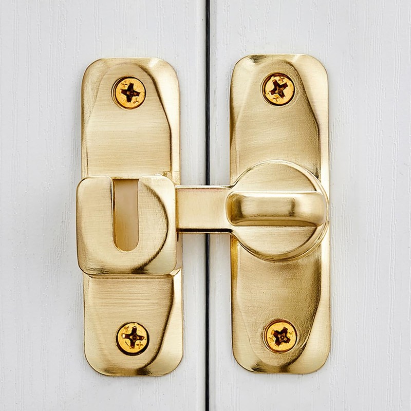 Wocoe Gold 90/180 Degree Barn Door Lock - Zinc Alloy