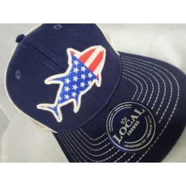 Local Crowns Tuna Fish Collection USA Snapback Trucker Fishing Flag Hat