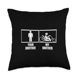 Recumbent Bike Your Brother My Brother Recumbent Bicycle Throw Pillow