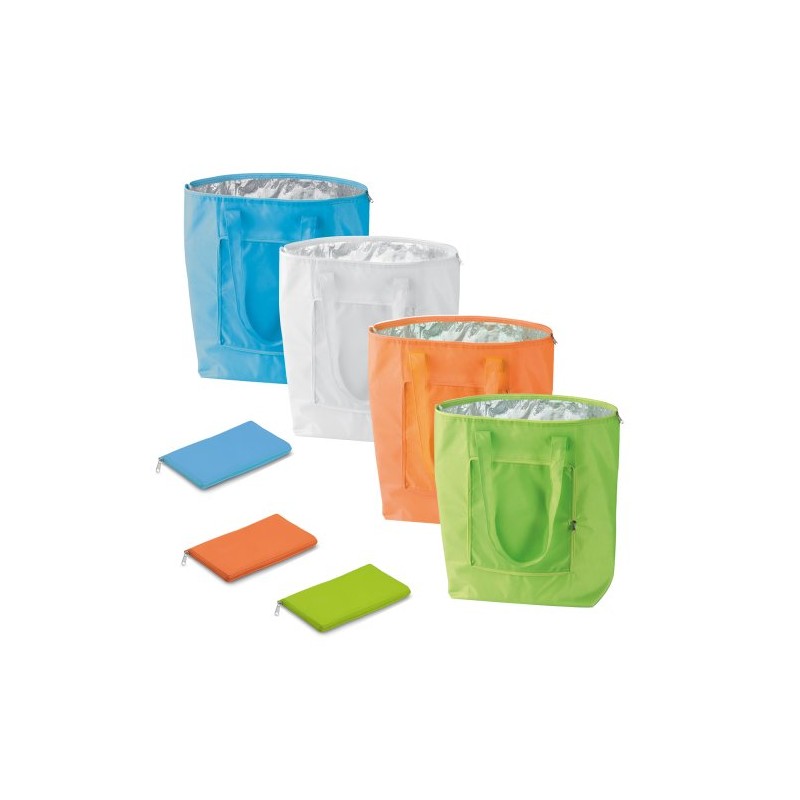 eBuyGB Folding Cooler Bag, Polyester, White, 22.61 x 11.81 x