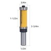 1/2in Shank Flush Trim Bit Double Bearings Straight Milling Cutter