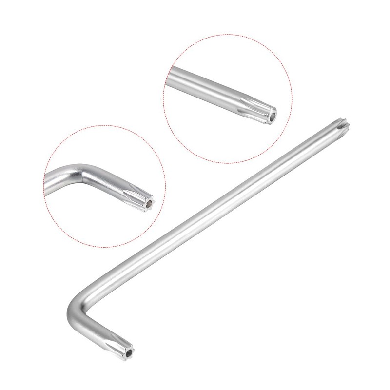 uxcell Long Tamper Proof Torx Star Key Bit Wrench, L-Shape