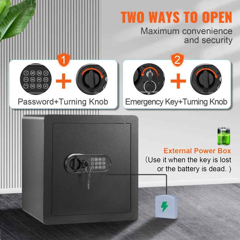 1.8 Cubic Feet Steel Security Safe Digital Keypad with 2