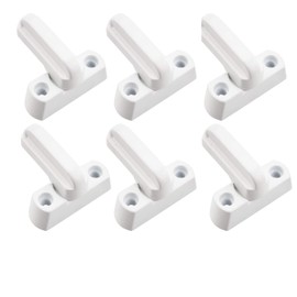 WANGCL 6Pcs Window Jammer Locks with Fixing Screws for UPVC PVC Doors Windows Home Security Zinc Alloy Sash Lock Blocker Window Buckle Window Anti-Theft Lock