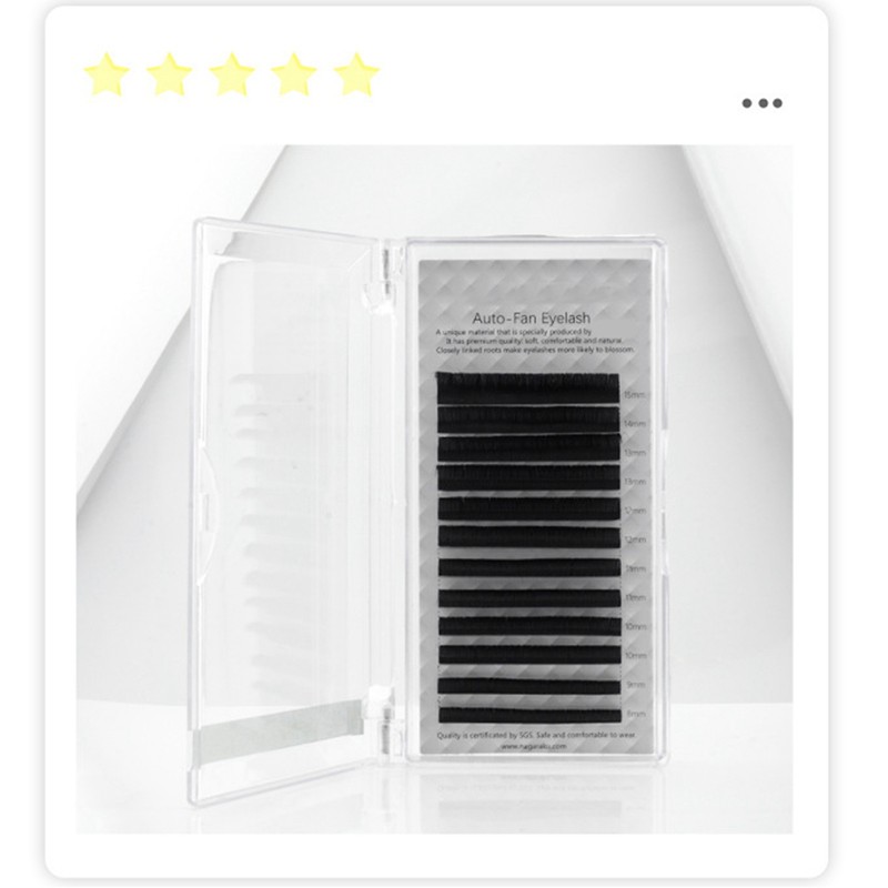 Auto Fan False Eyelashes Women Professional Salon Black Volume False