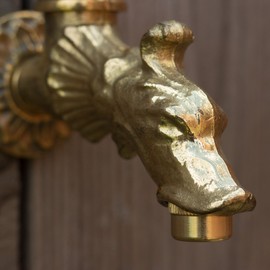Antikas Tap for garden fountains, brass tap, dragon head, like antique