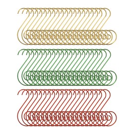 ShiQiao Spl Christmas Ornament Hooks for Christmas Tree Decoration Ornament Hangers Red Green Gold Hanging Hook Small Xmas Tree Hook Set 60 Pcs