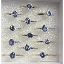 Natural Creations sterling silver stackable ring Size 8 Tanzanite Faceted