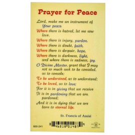 Traditional Holy Cards with Catholic Art and Prayers (Saint Francis of Assisi)