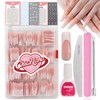 French False Nails Kit, 240Pcs Long Square Press On Nails,
