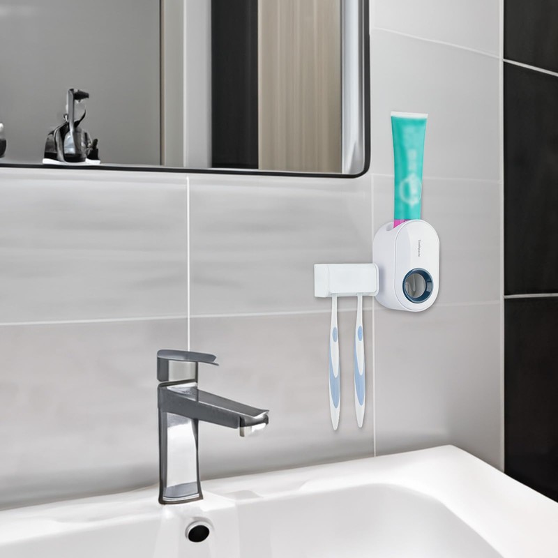 Toothbrush Holder Wall Mounted with Cover for Bathroom, 2 Slots