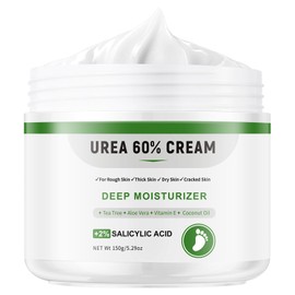 Urea Cream 60 Percent for Feet, Foot Cream for Very Dry Feet, Cracked Heels, Hard and Dry Skin, Foot Moisturiser, 5.29oz/150g