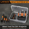 13-Pieces Impact Slotted Bit Set, LATTOOK 1/4'' Hex Shank Slotted