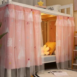 JNGUOSICN Bunk Bed Curtain Student Dormitory Shading Curtain Single Sleeper Bed Tent Canopy Blackout Privacy Shading Cloth for Home School, 2x1.35m