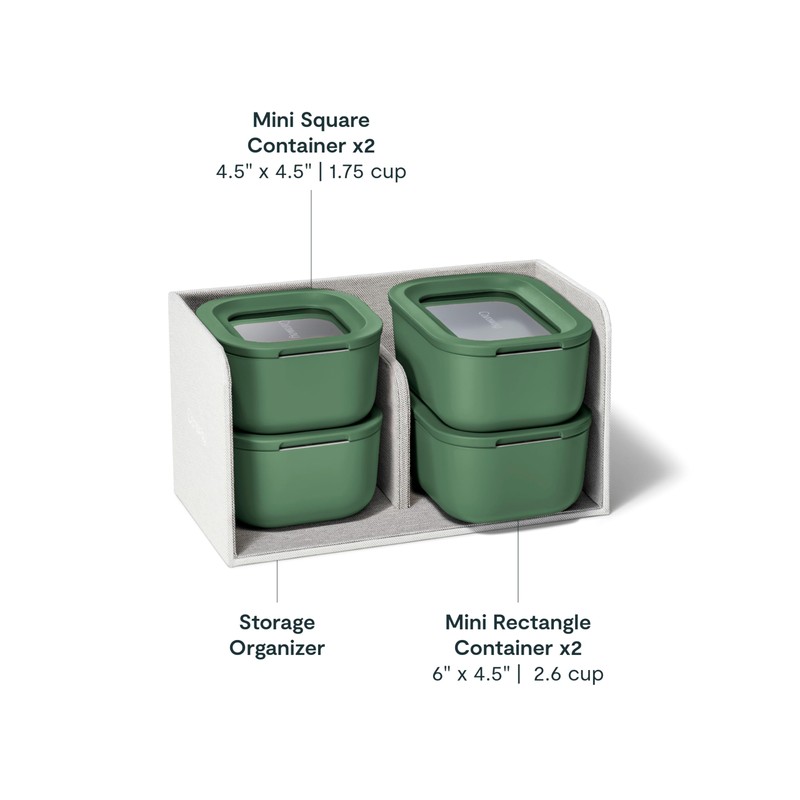 Caraway Mini Food Storage 9pc Set - Glass Storage Containers