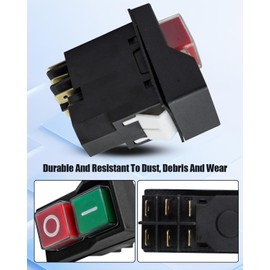 Table Saw Push Button Switch 6Pins Fit for Ridgid R4514T Ryobi RTS08 RTS12 RTS23 Table Saw Replace 089240028147, Power On/Off Push Button Switch