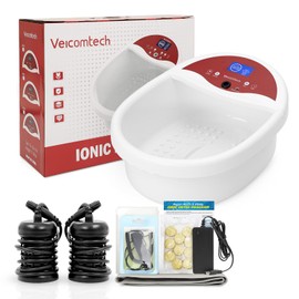 veicomtech Ionic Foot Bath Detox Machine, Foot Detox Machine, Ionic Feet Spa Kit with 10 Ginger Tablets 2 Arrays FIR Belt for Home Salon Spa