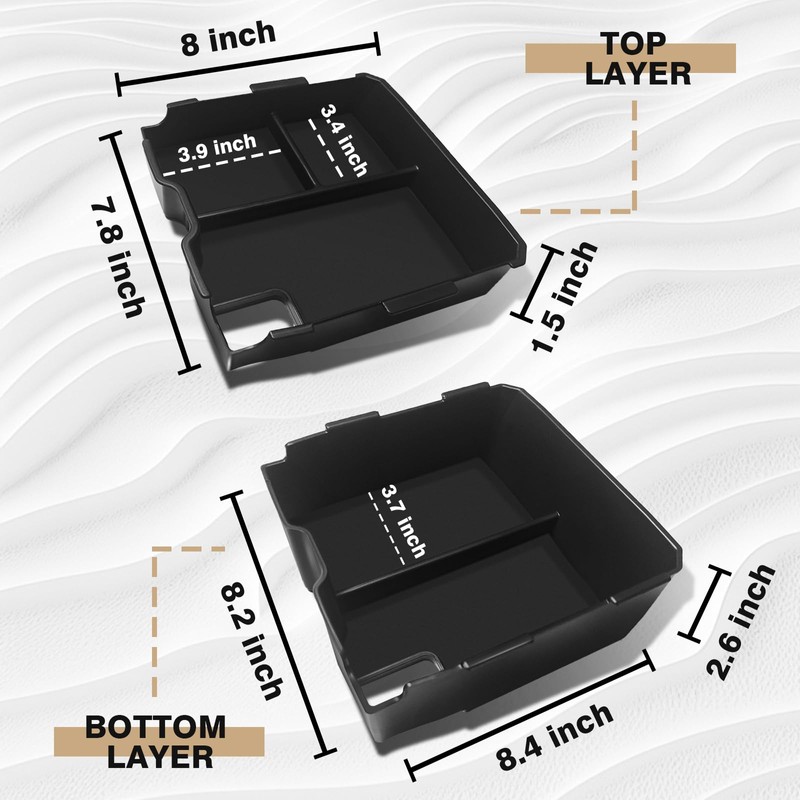 Muslogy Center Console Organizer Compatible with Ford Ranger 2024 2025