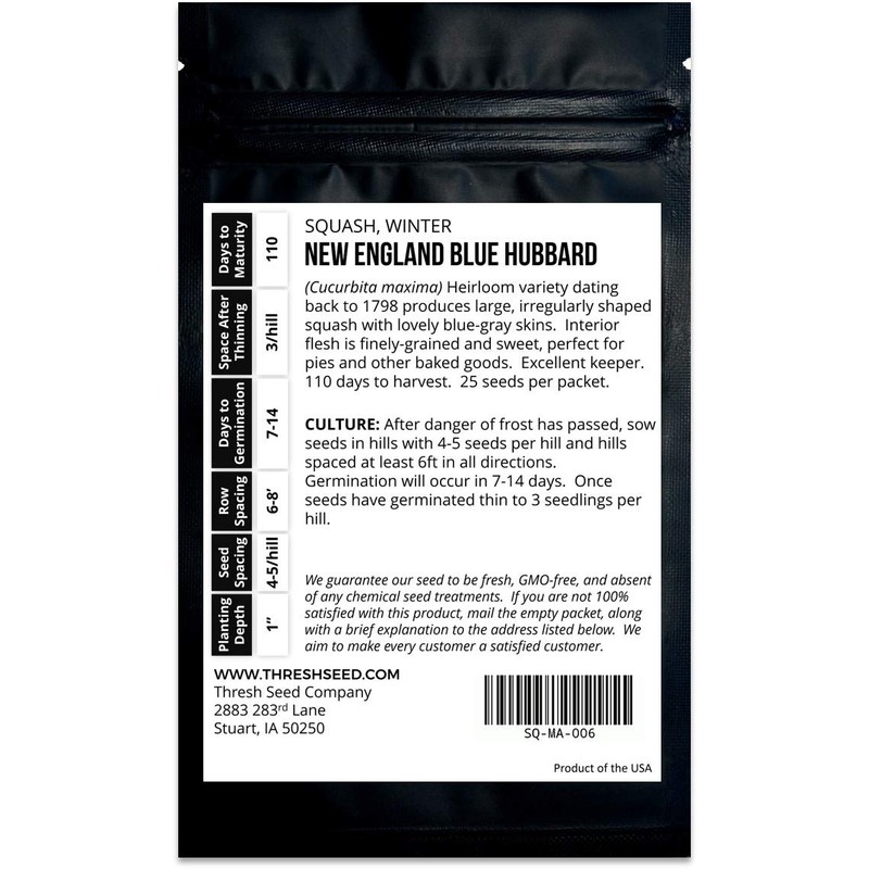 New England Blue Hubbard Squash - 25 Seeds