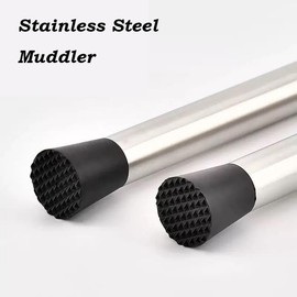2 Pcs 8 Inch Stainless Steel Muddler for Cocktail, Cocktail Stirrer Home Bar Accessories Tools for Mojitos Fruit Drinks