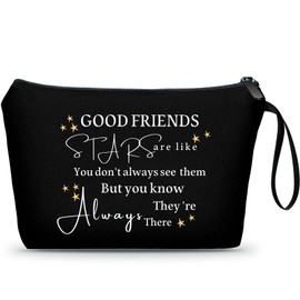 Regalos de cumpleaños para amigas para mujeres, pequeños regalos para mujeres, bolsa de maquillaje negra, regalos para pensar en ti para mujeres, regalos de aliento para mujeres, regalos de mejor